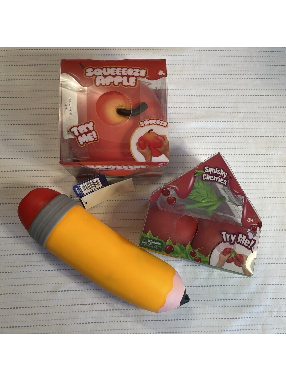 Sunny Days Jumbo Squishy Gift Bundle 3 Pack - Pencil Apple Cherries